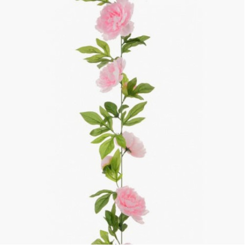 Artificial Peony Flowers Garland Pale Pink 180cm Artificial Flowers
